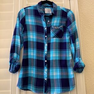 Justice | Button Down Flannel Shirt